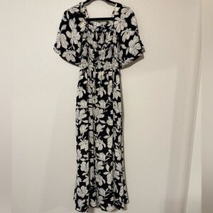 Henly Black and White Floral Maxi Dress